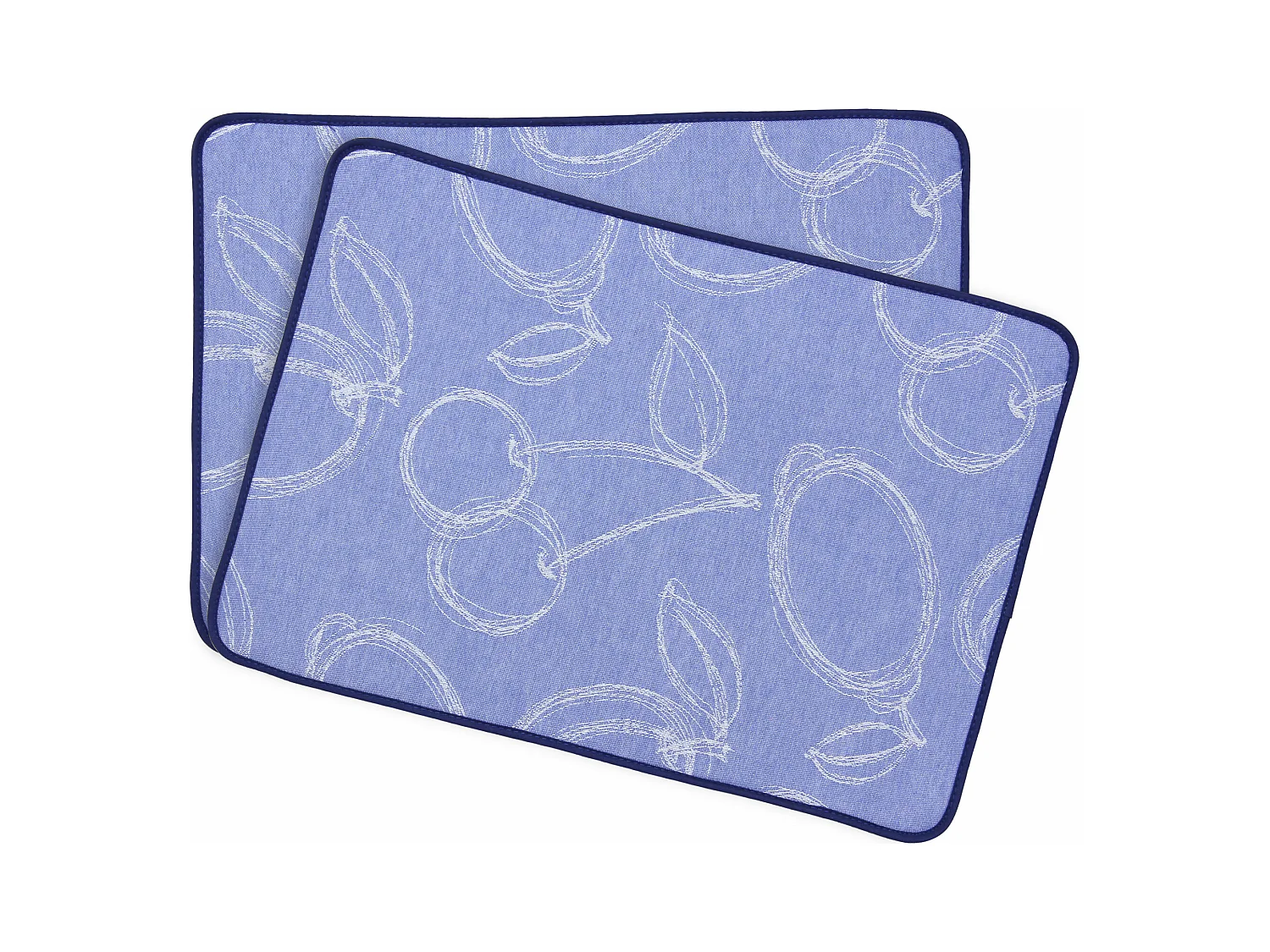 Lot de 2 sets de table matelassés 35x50 cm coton LINE Bleu