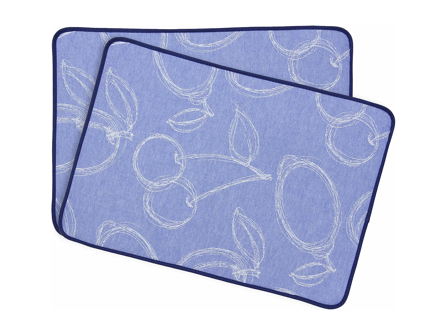 Lot de 2 sets de table matelassés 35x50 cm coton LINE Bleu