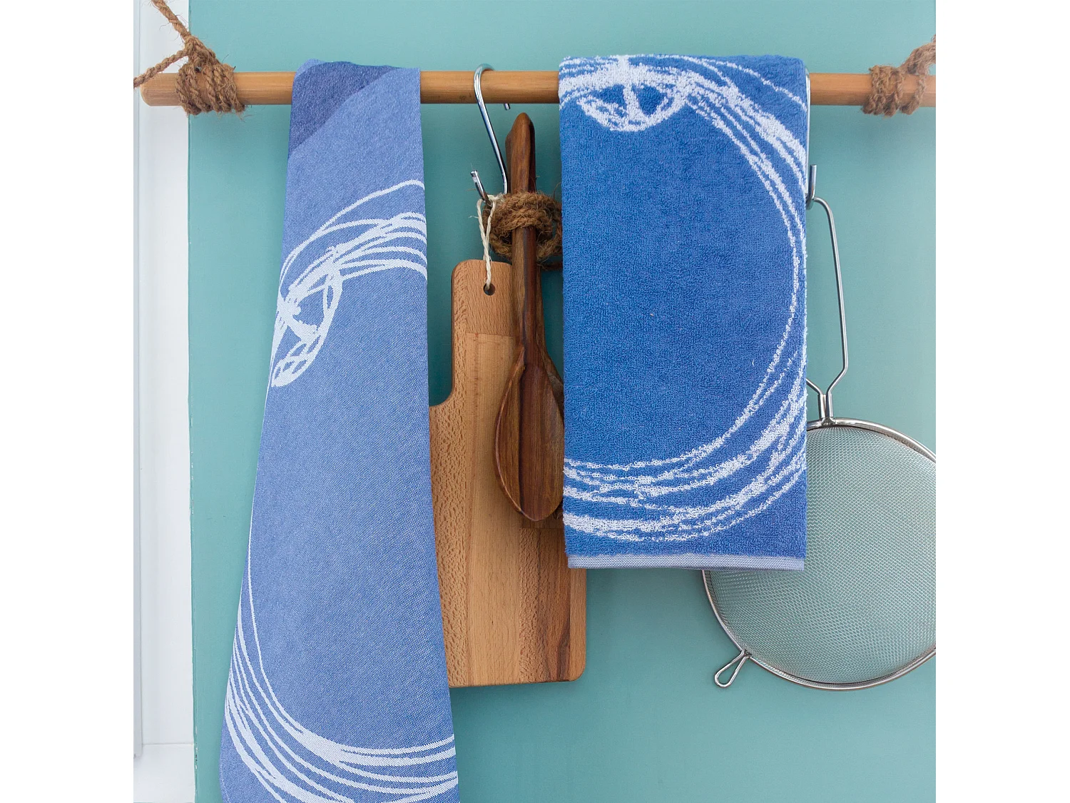 Lot de 2 sets de table matelassés 35x50 cm coton LINE Bleu