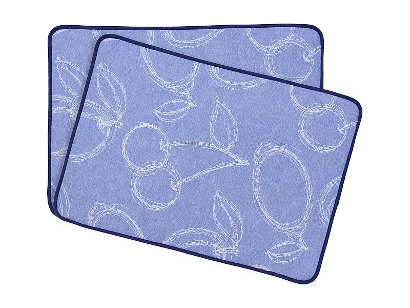 Lot de 2 sets de table matelassés 35x50 cm coton LINE Bleu