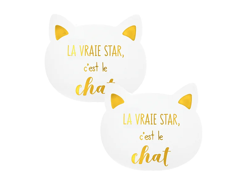 Lot de 2 sets de table enfant CHAT Blanc