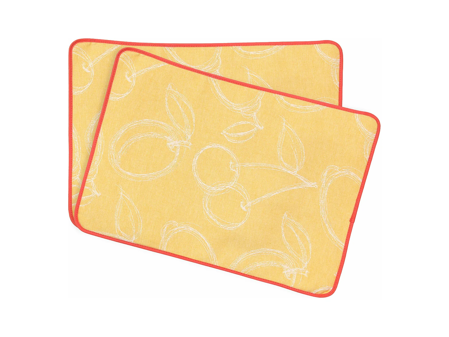 Lot de 2 sets de table matelassés 35x50 cm coton LINE Orange