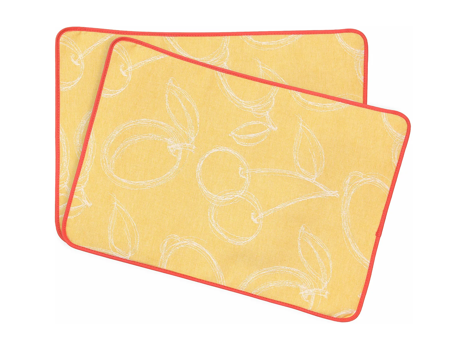 Lot de 2 sets de table matelassés 35x50 cm coton LINE Orange