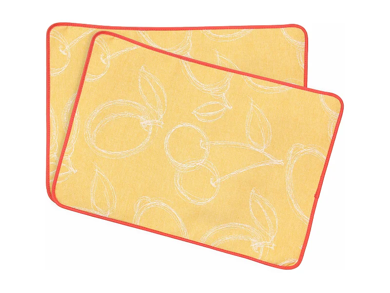 Lot de 2 sets de table matelassés 35x50 cm coton LINE Orange