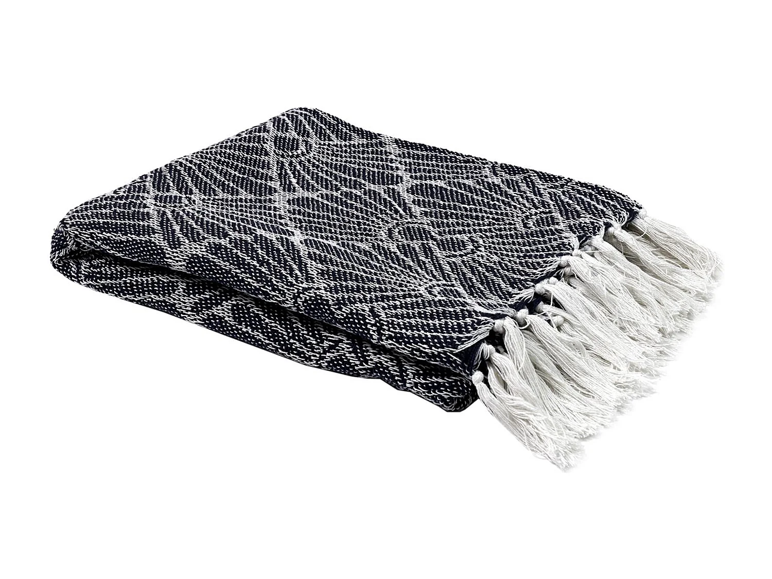 Jeté de canapé 120x150 cm SOLEIL Blanc/Bleu