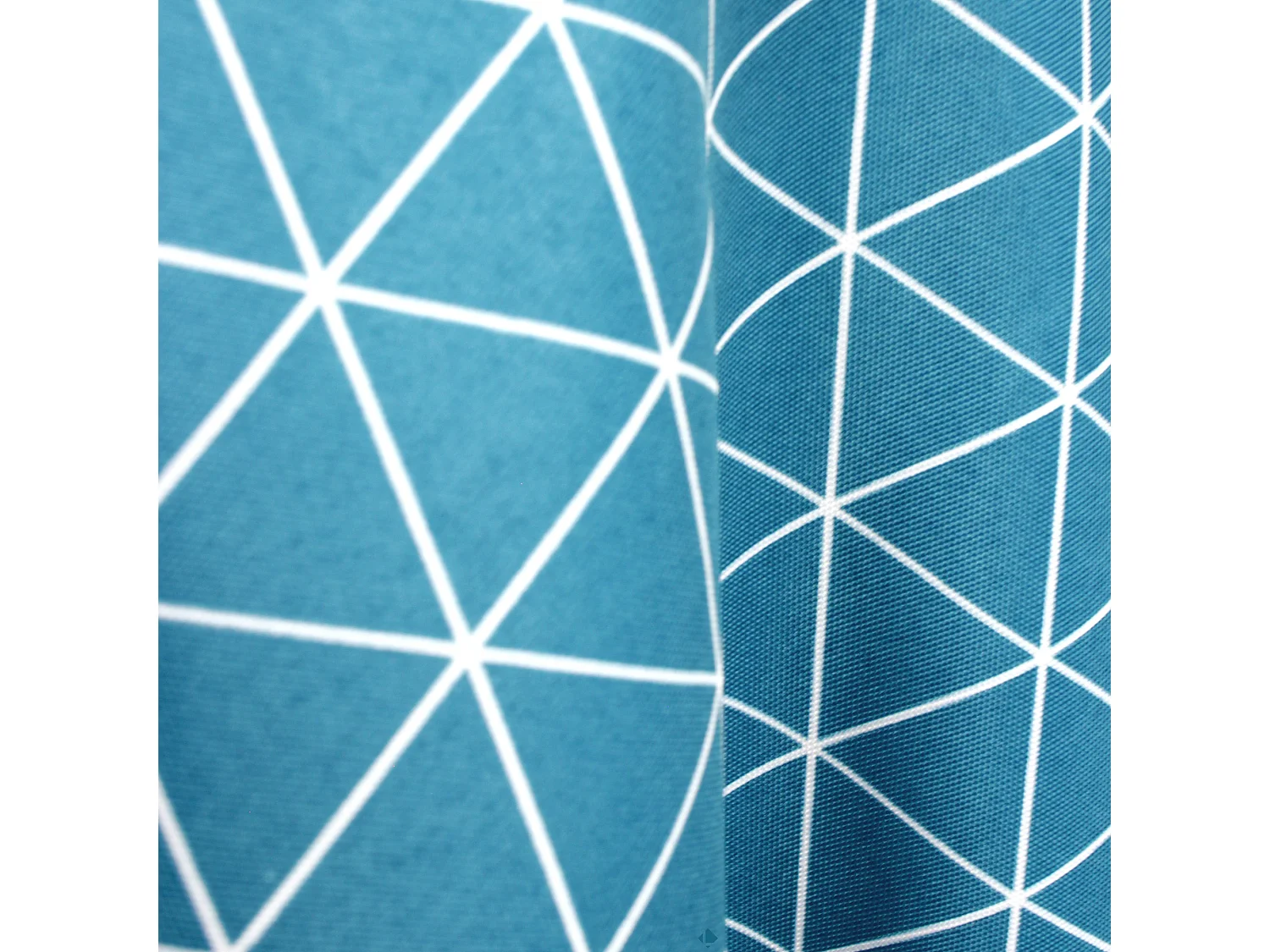 Nappe ronde 180 cm imprimée 100% polyester PACO géométrique bleu curacao