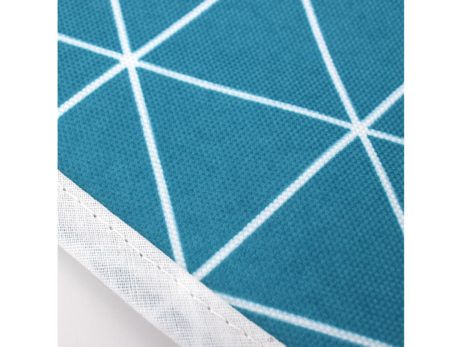 Nappe ronde 180 cm imprimée 100% polyester PACO géométrique bleu curacao