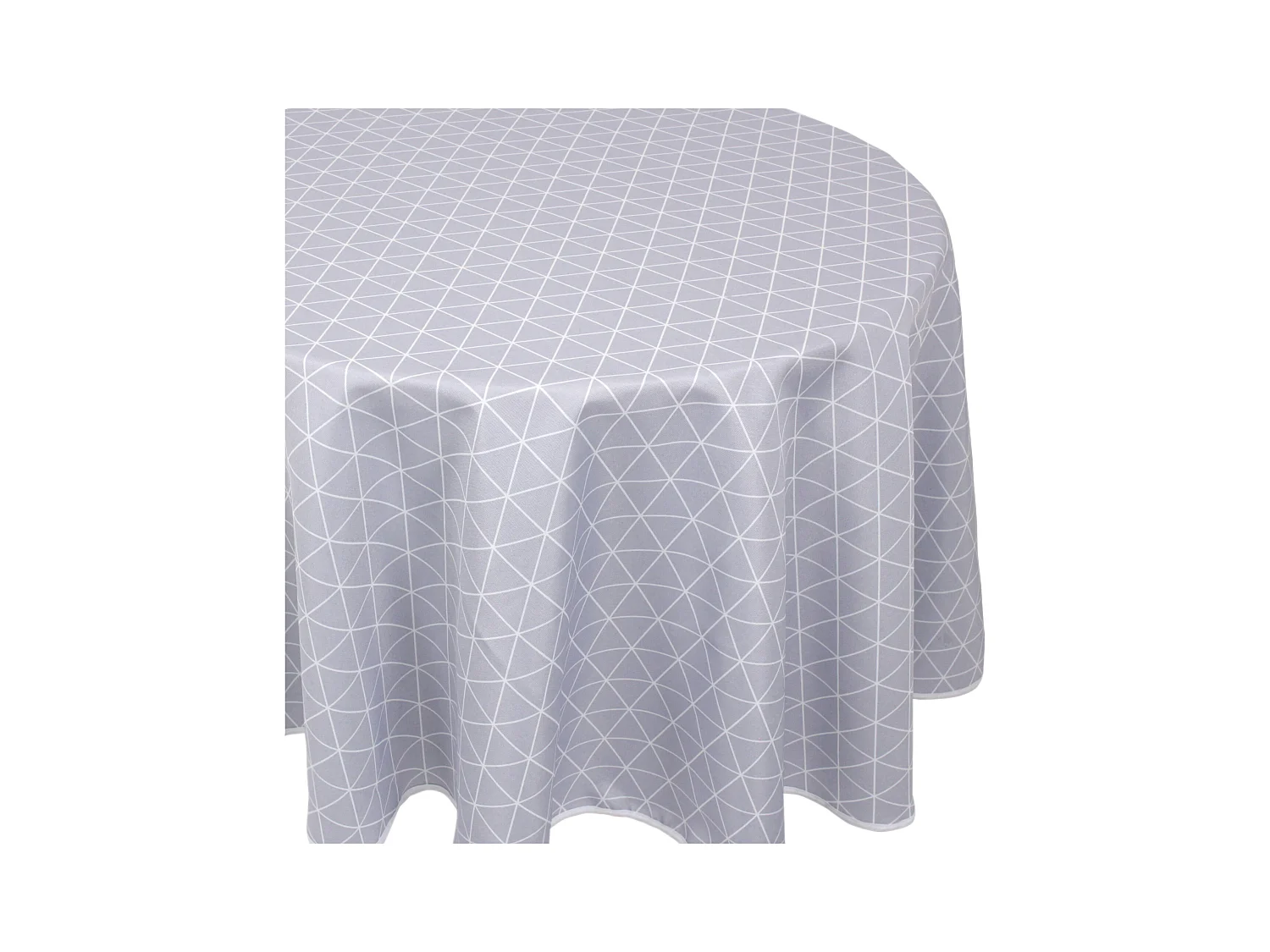 Nappe ovale 180x240 cm imprimée 100% polyester PACO géométrique bleu nuage