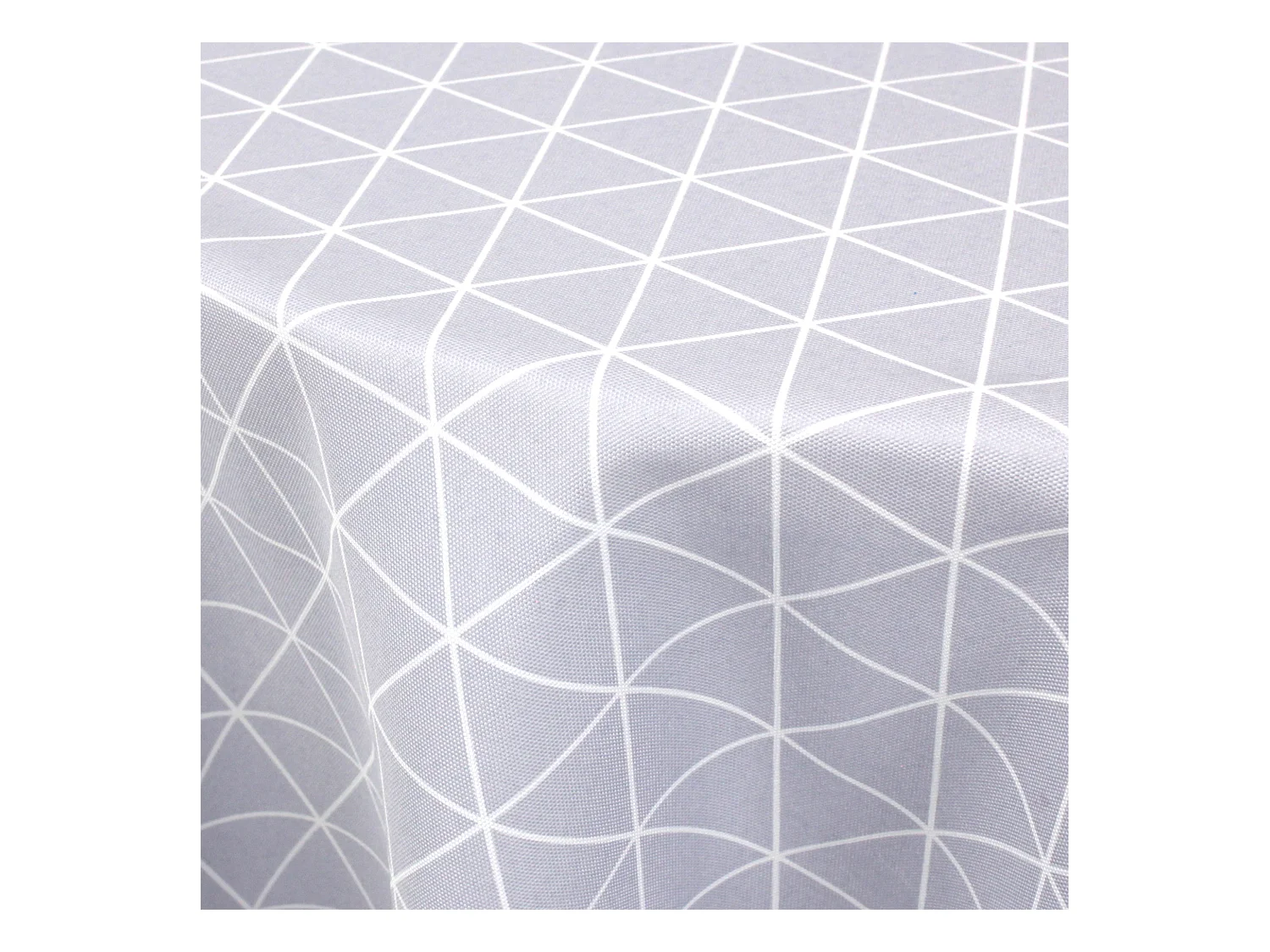 Nappe ovale 180x240 cm imprimée 100% polyester PACO géométrique bleu nuage