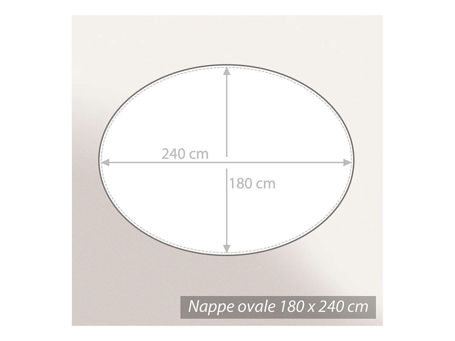 Nappe ovale 180x240 cm imprimée 100% polyester PACO géométrique bleu nuage