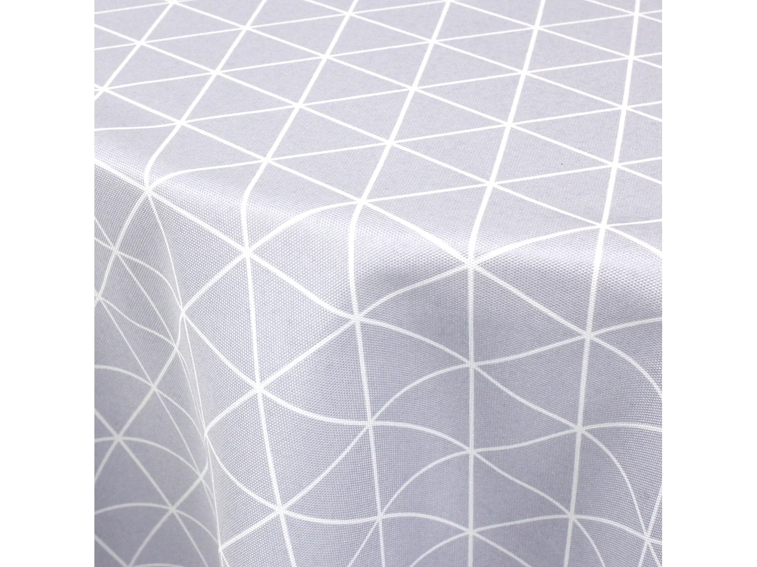 Nappe ronde 180 cm imprimée 100% polyester PACO géométrique bleu nuage