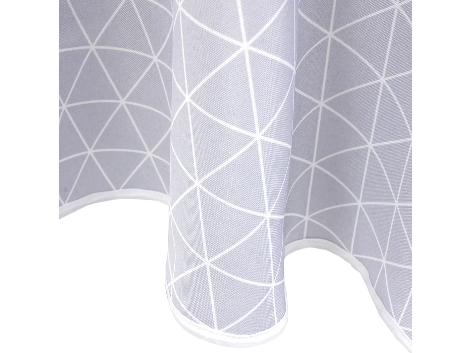 Nappe ronde 180 cm imprimée 100% polyester PACO géométrique bleu nuage