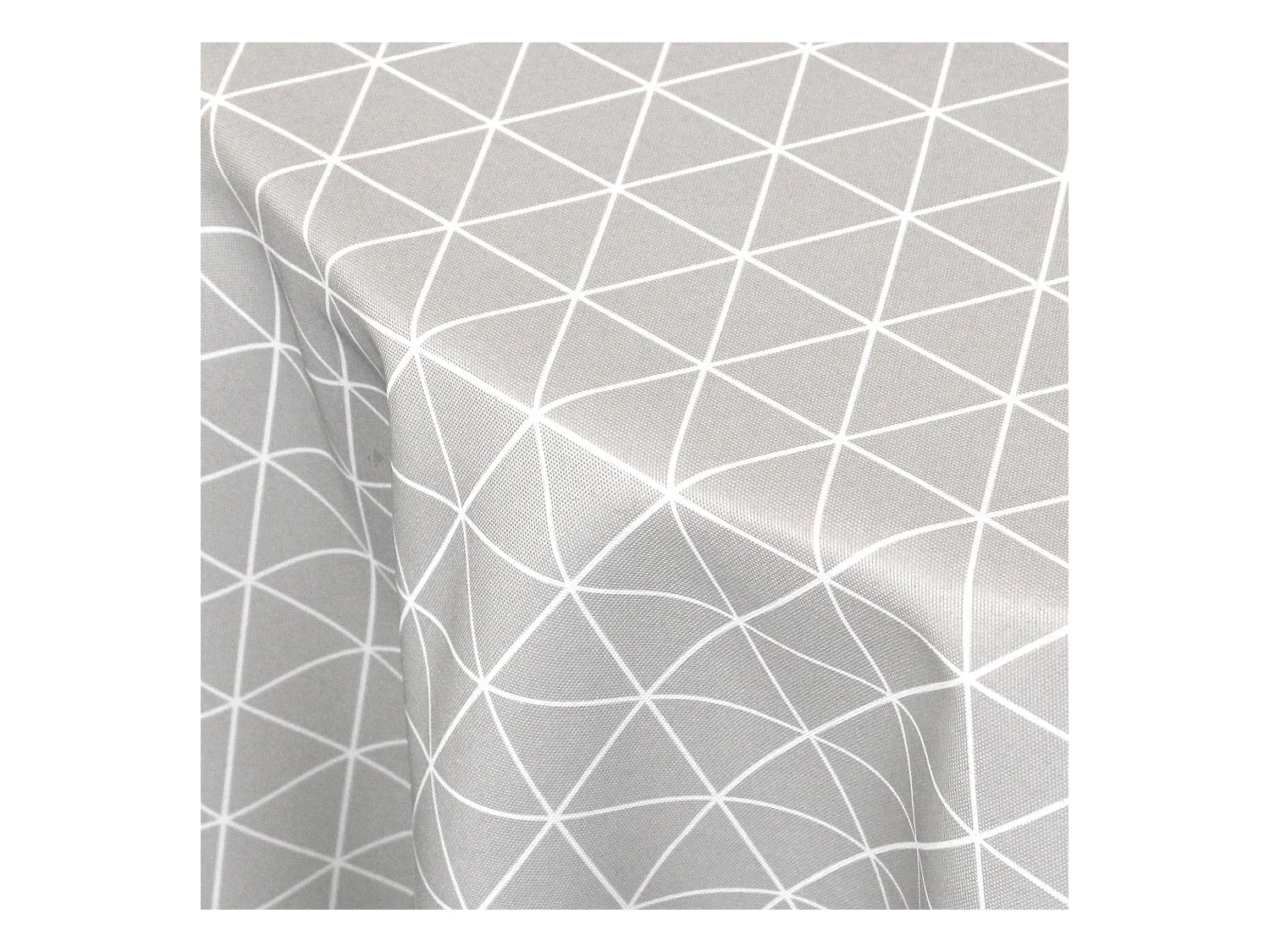 Nappe ovale 180x240 cm imprimée 100% polyester PACO géométrique gris Argent