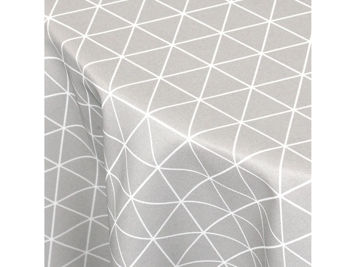 Nappe ovale 180x240 cm imprimée 100% polyester PACO géométrique gris Argent