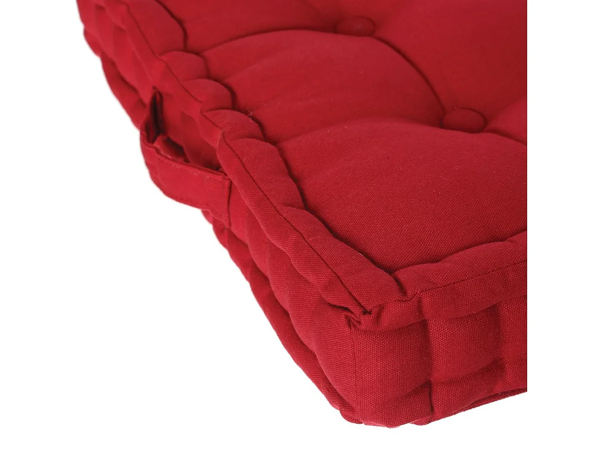 Czerwona poduszka podłogowa z bawełny 40 x 40 cm z uchwytem