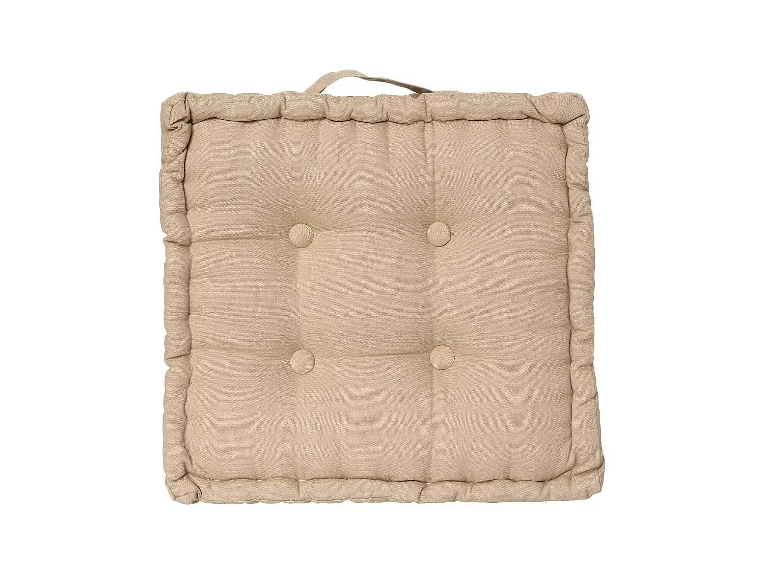 Coussin de Sol  en Coton Beige lin 40 x 40 cm