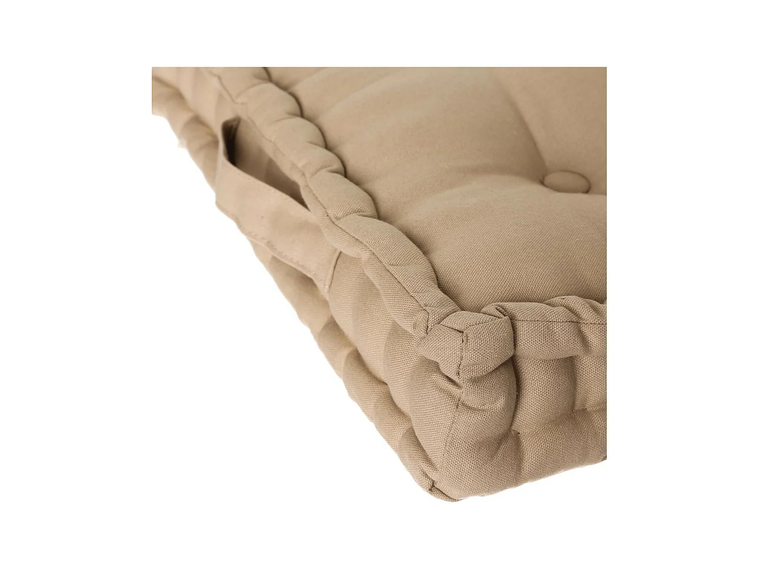 Coussin de Sol  en Coton Beige lin 40 x 40 cm
