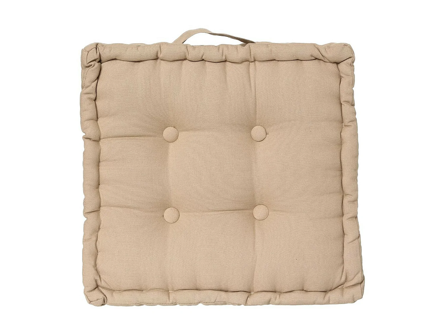 Coussin de Sol  en Coton Beige lin 40 x 40 cm