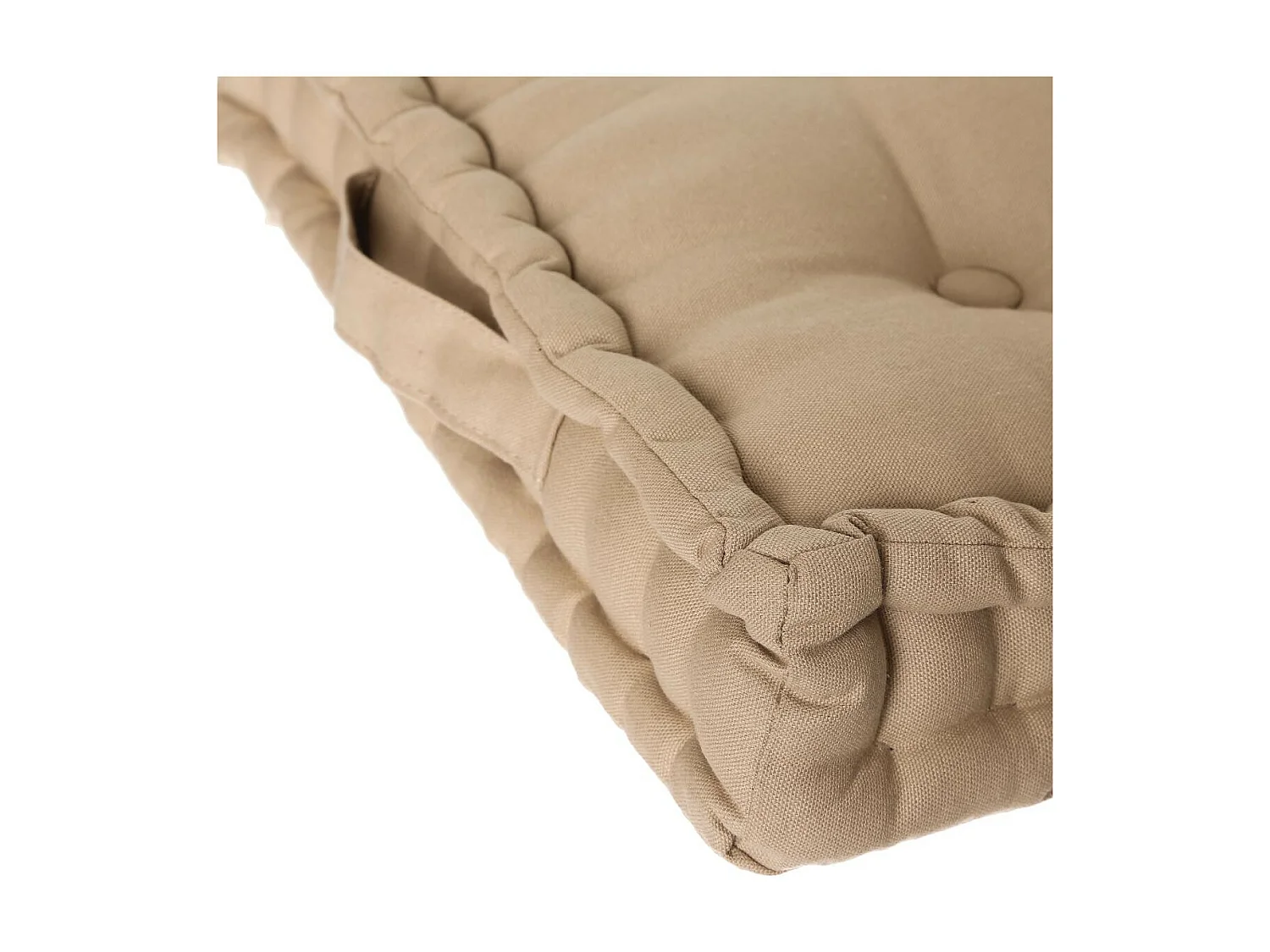 Coussin de Sol  en Coton Beige lin 40 x 40 cm