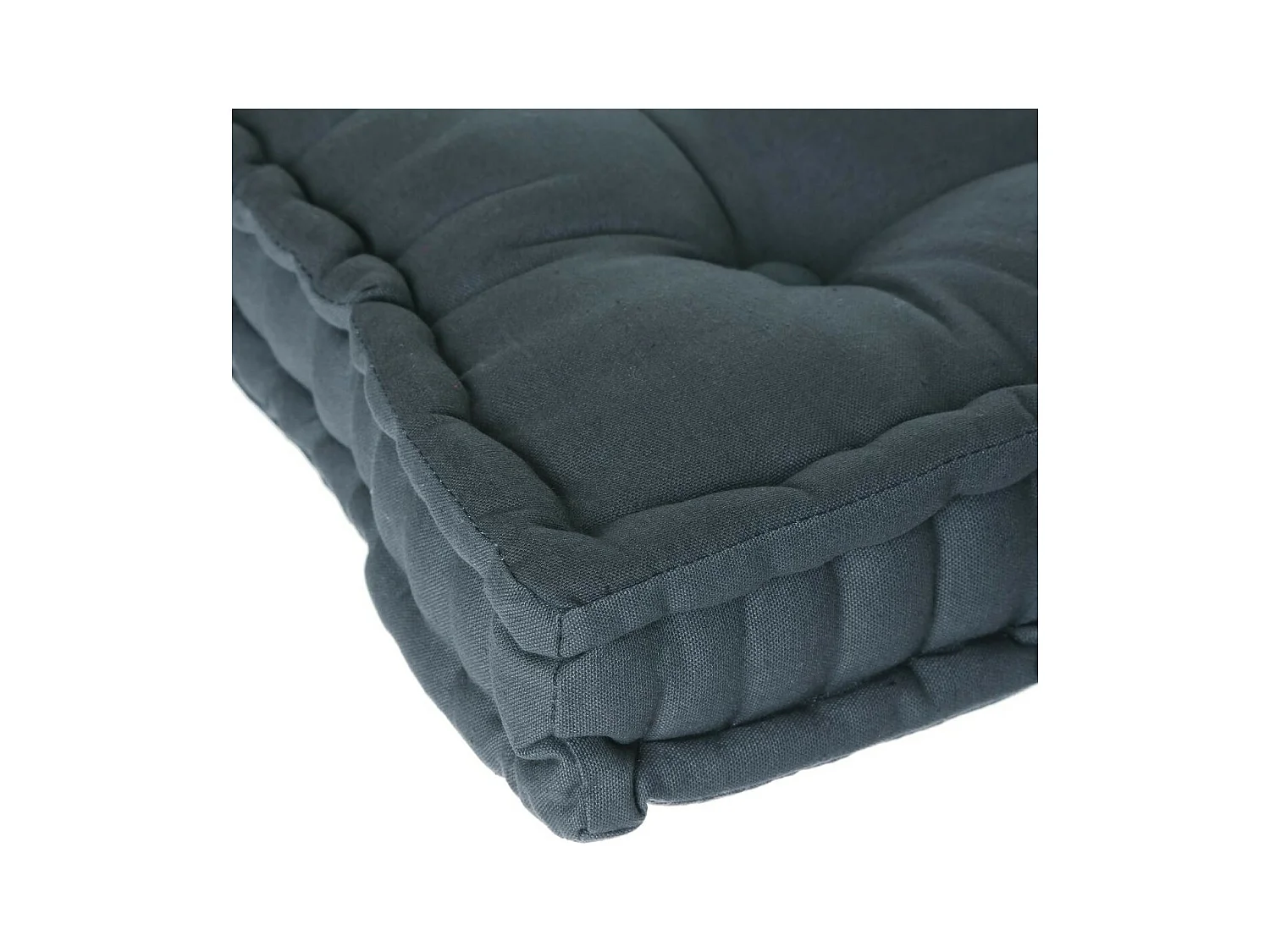 Coussin de Sol  en Coton Bleu orage 40 x 40 cm