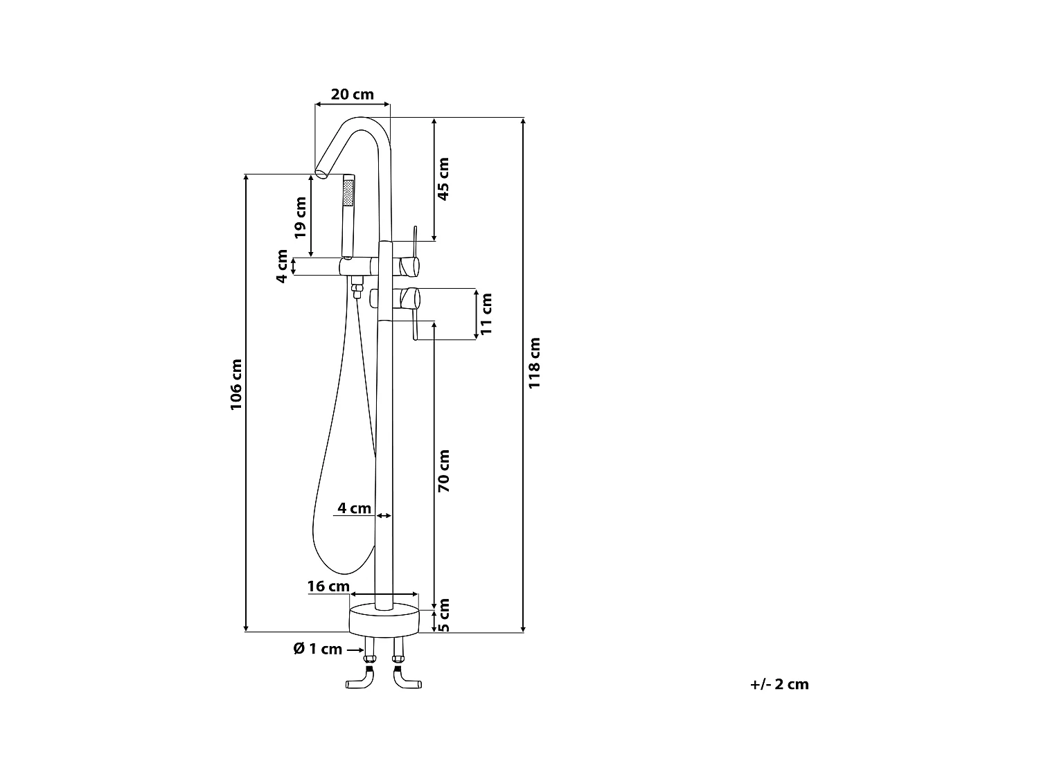 Robinet de baignoire autoportante VICTORIA Noir