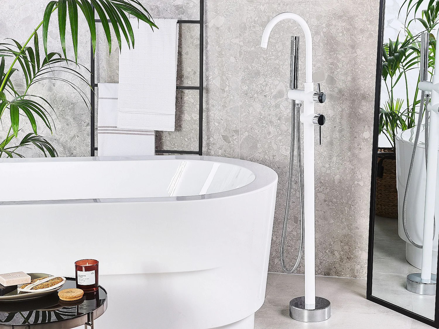 Robinet de baignoire autoportante TUGELA Blanc/argenté