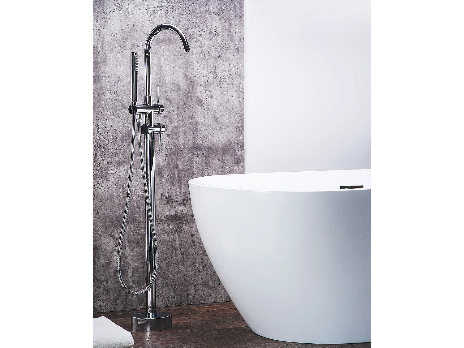 Armatur Freistehend silber Edelstahl Messing Kunststoff Tugela