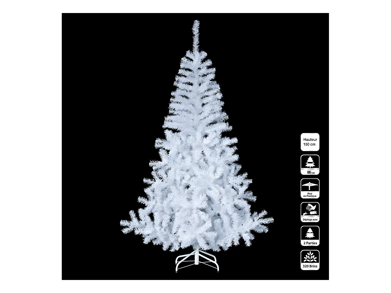 Sapin de Noël artificiel Blanc 2 tons H 150 cm