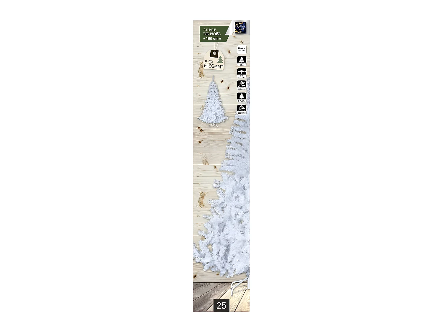 Sapin de Noël artificiel Blanc 2 tons H 150 cm