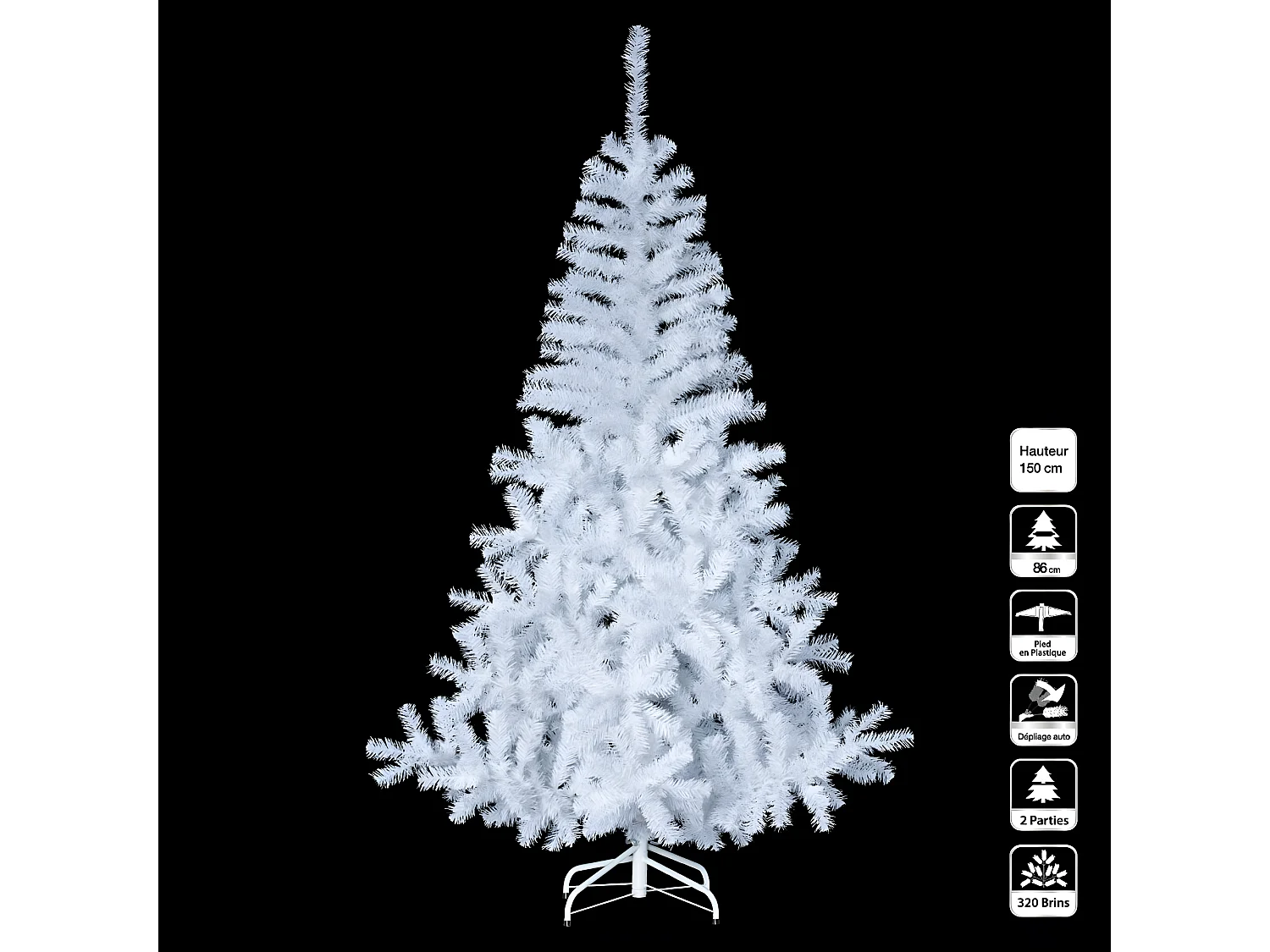 Sapin de Noël artificiel Blanc 2 tons H 150 cm