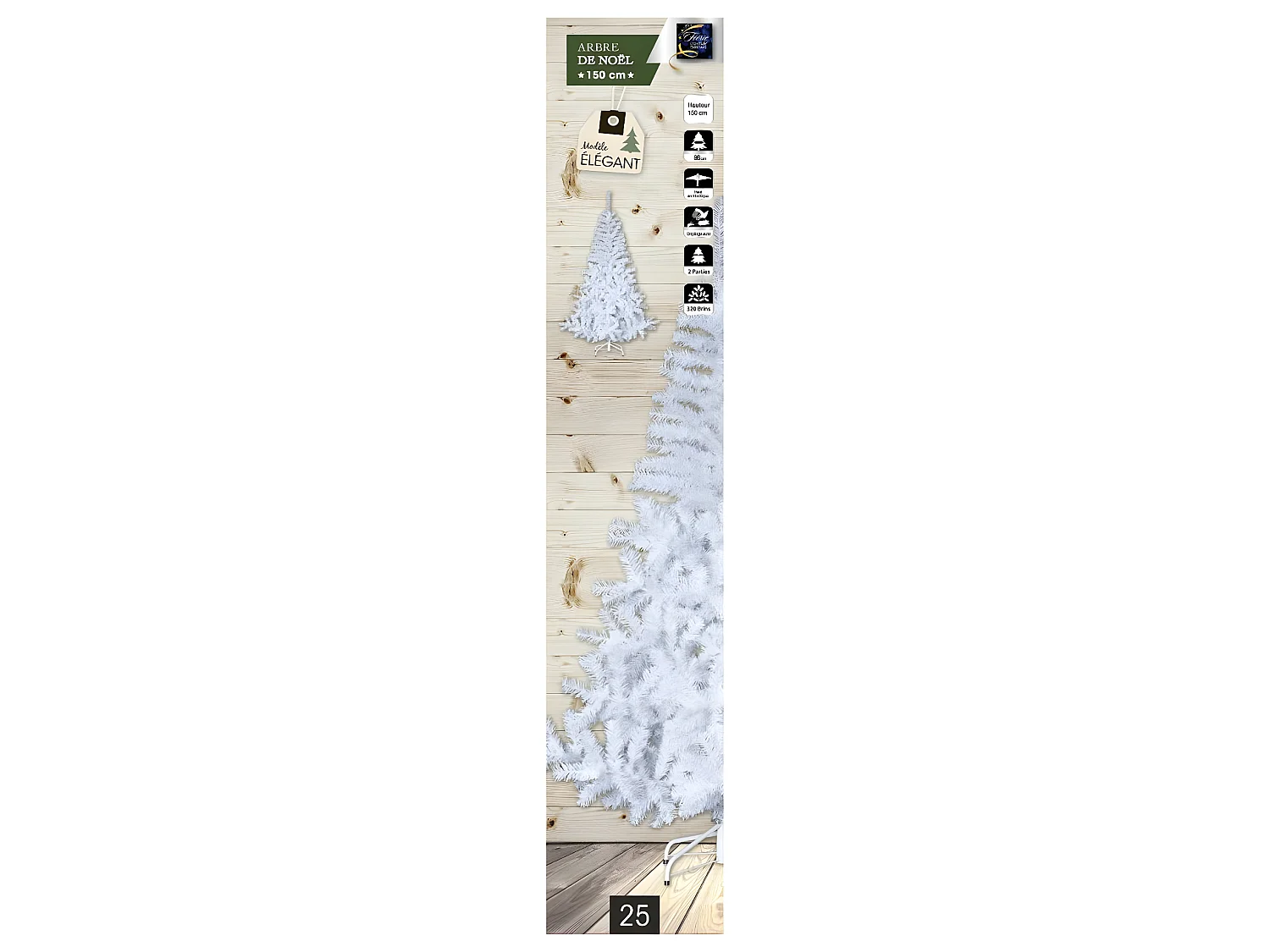 Sapin de Noël artificiel Blanc 2 tons H 150 cm