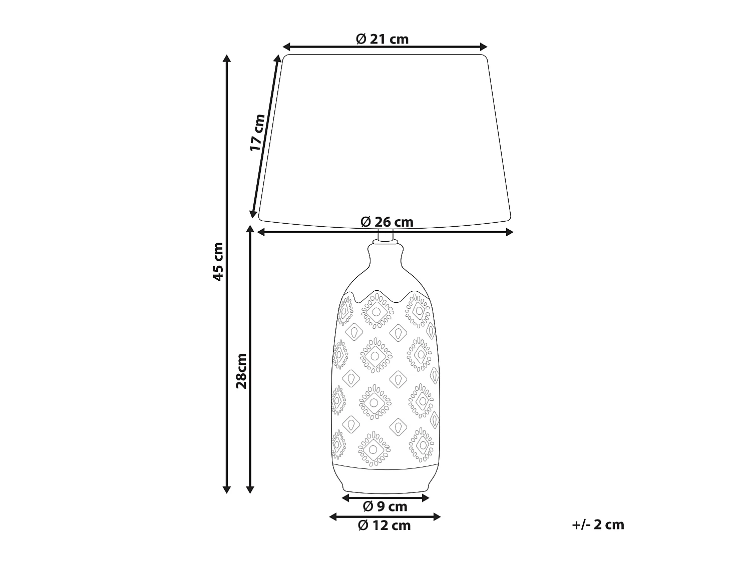 Lampe à poser en céramique bleu et blanc PALAKARIA