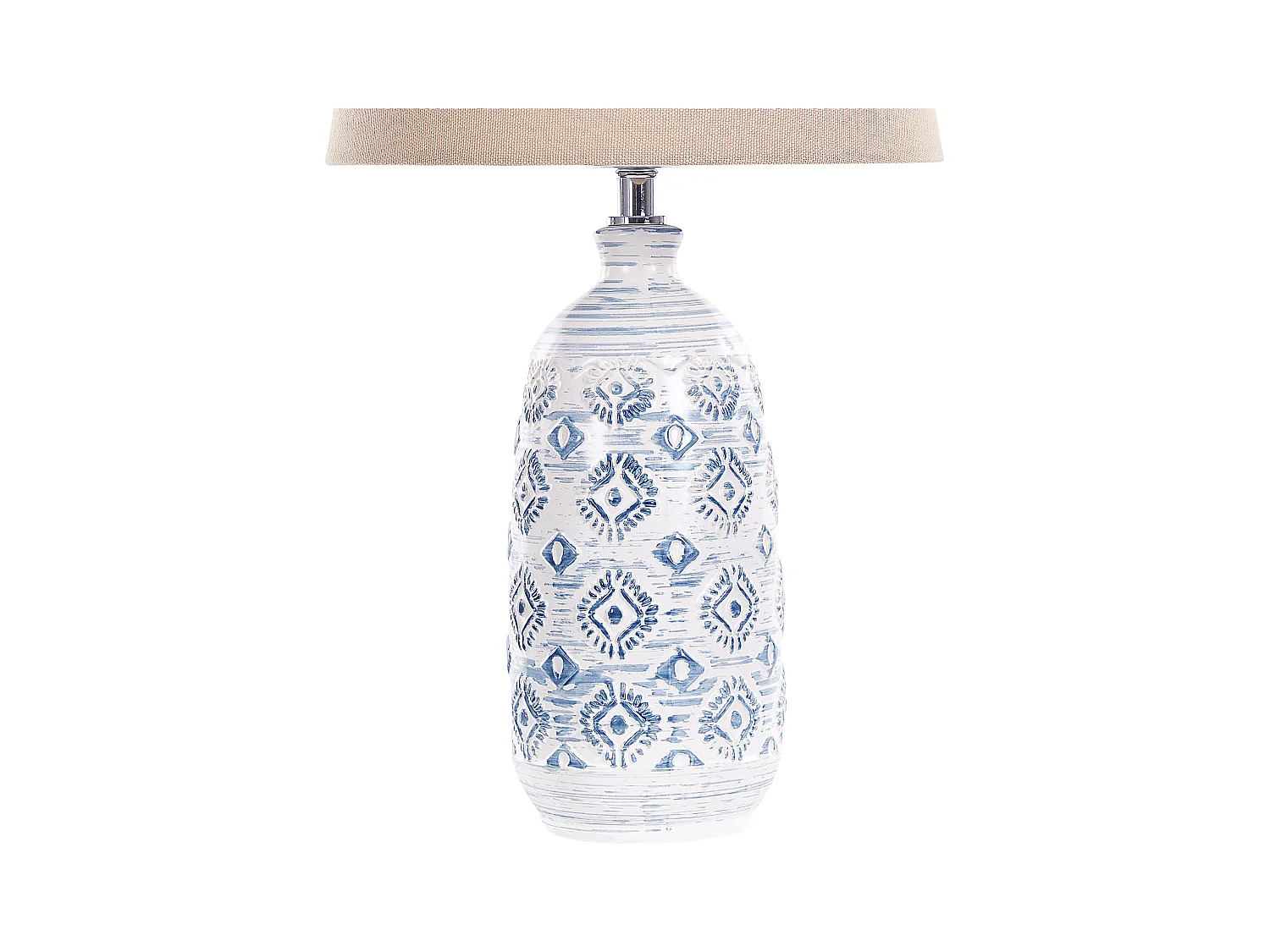 Lampe à poser en céramique bleu et blanc PALAKARIA