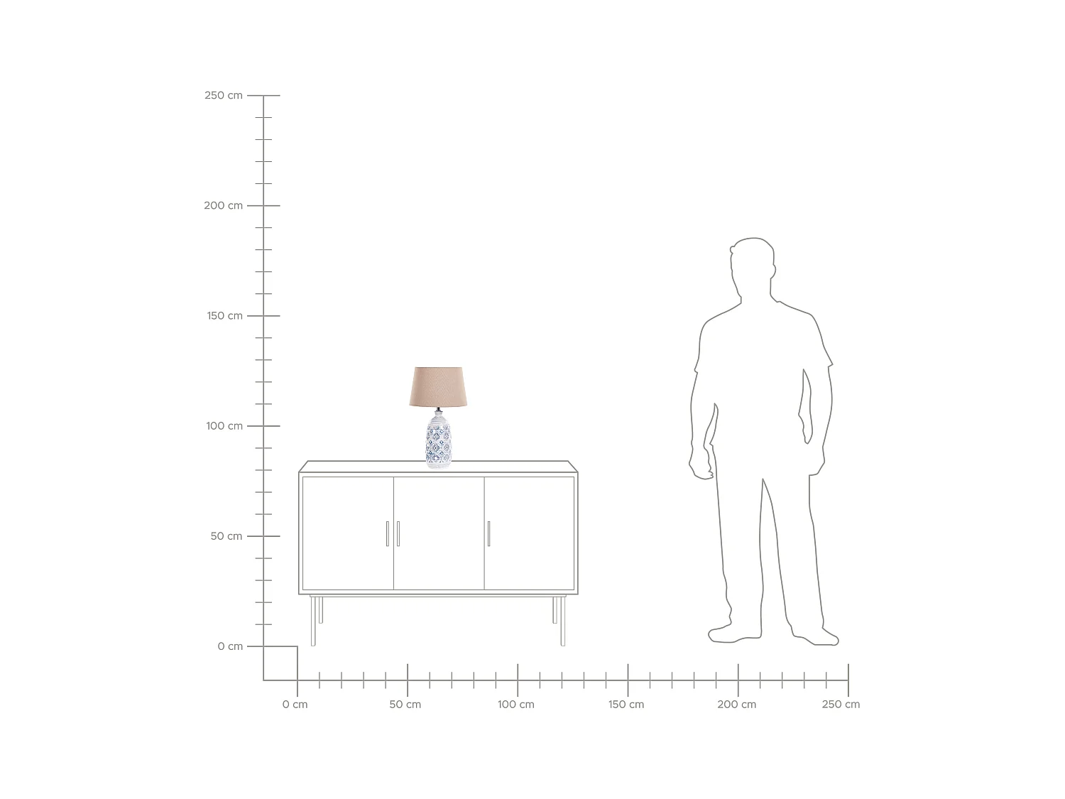 Lampe à poser en céramique bleu et blanc PALAKARIA