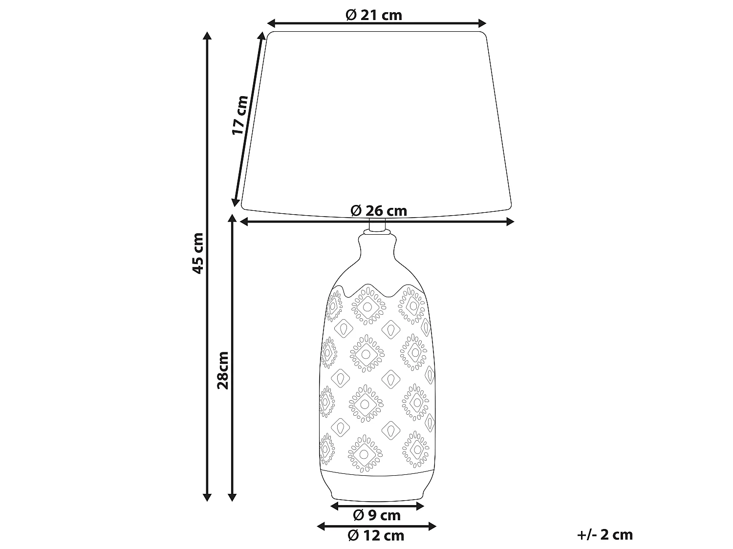 Lampe à poser en céramique bleu et blanc PALAKARIA