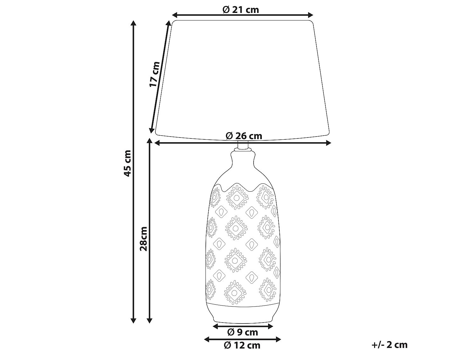 Lampe à poser en céramique bleu et blanc PALAKARIA