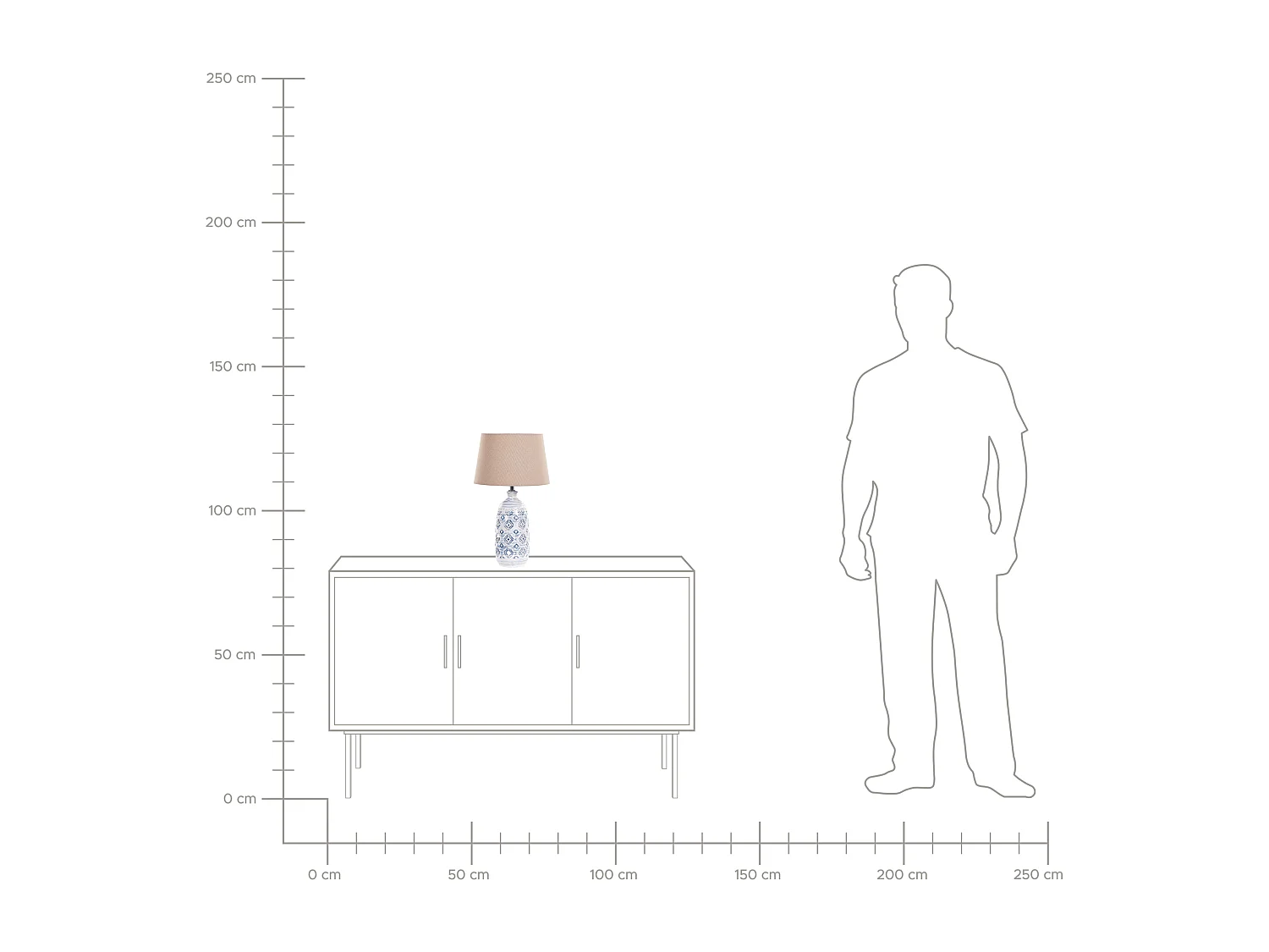 Lampe à poser en céramique bleu et blanc PALAKARIA