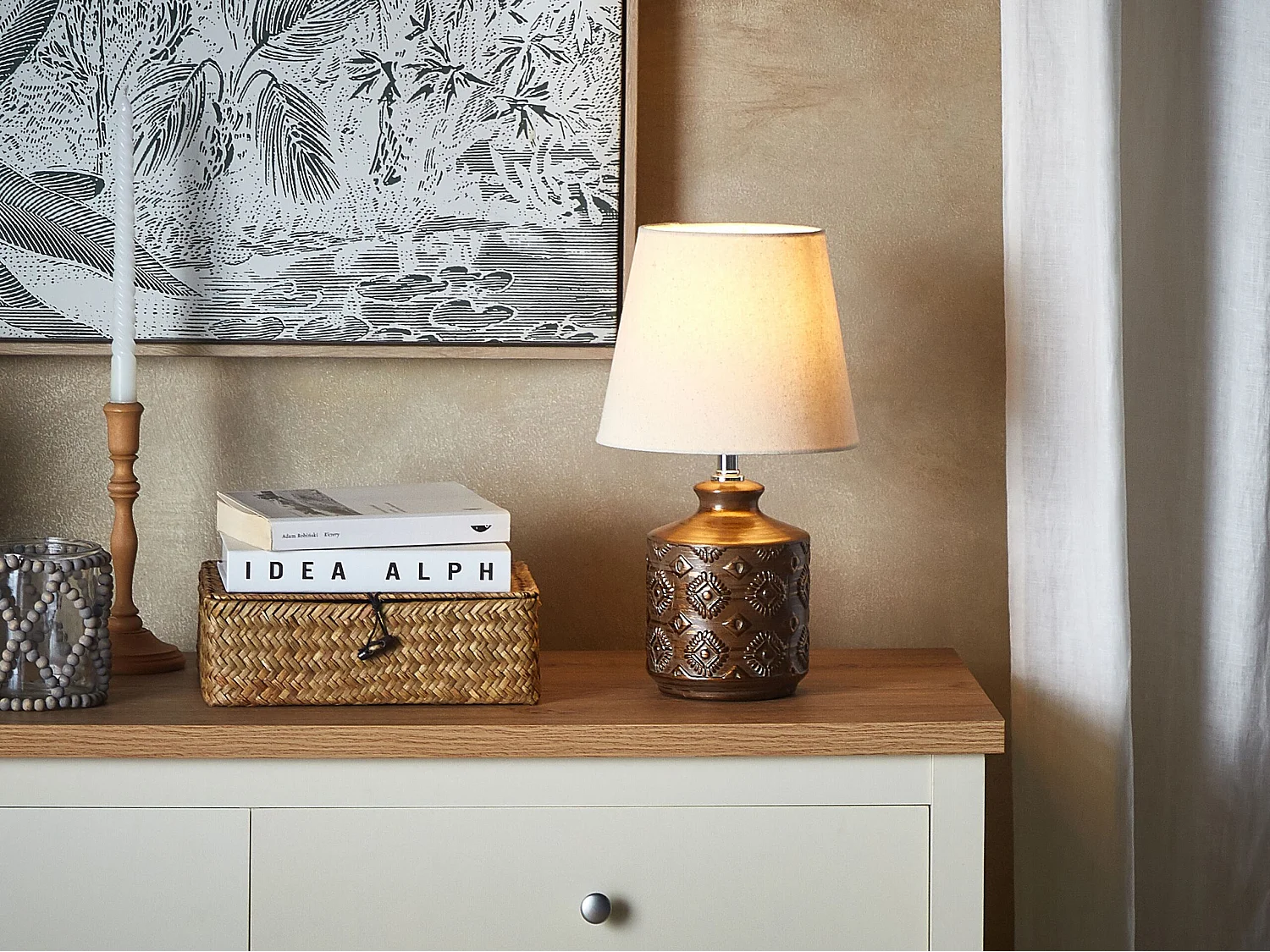 Tafellamp keramiek koper ROSANNA