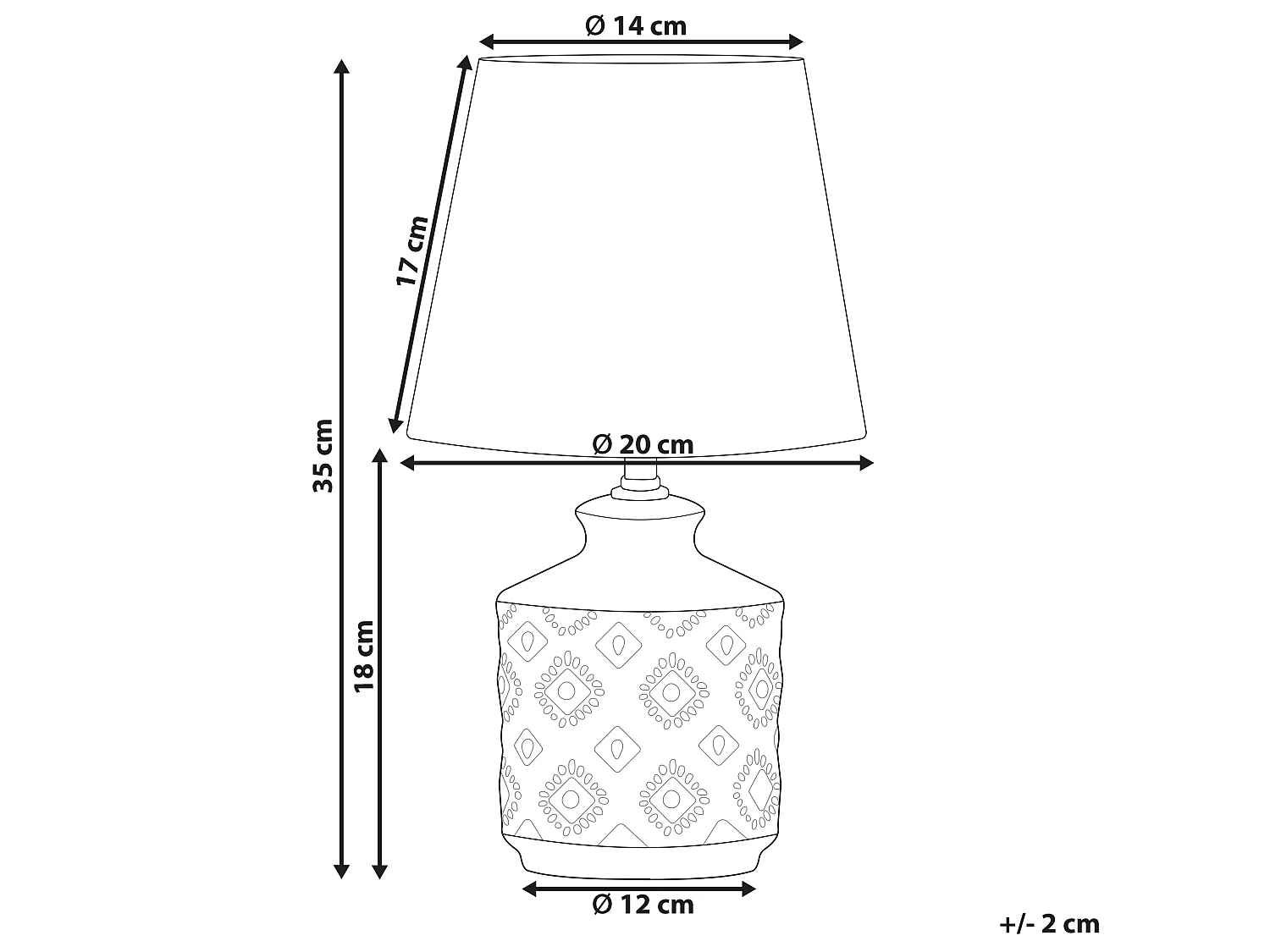 Tafellamp keramiek koper ROSANNA