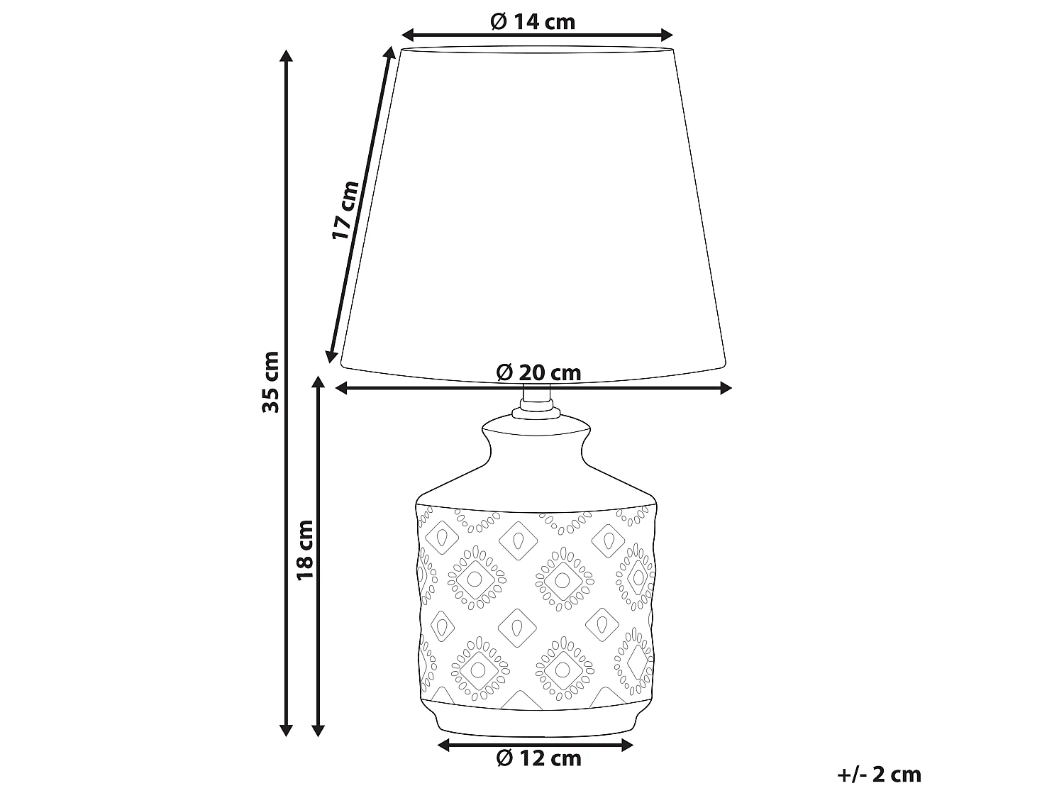 Tafellamp keramiek koper ROSANNA