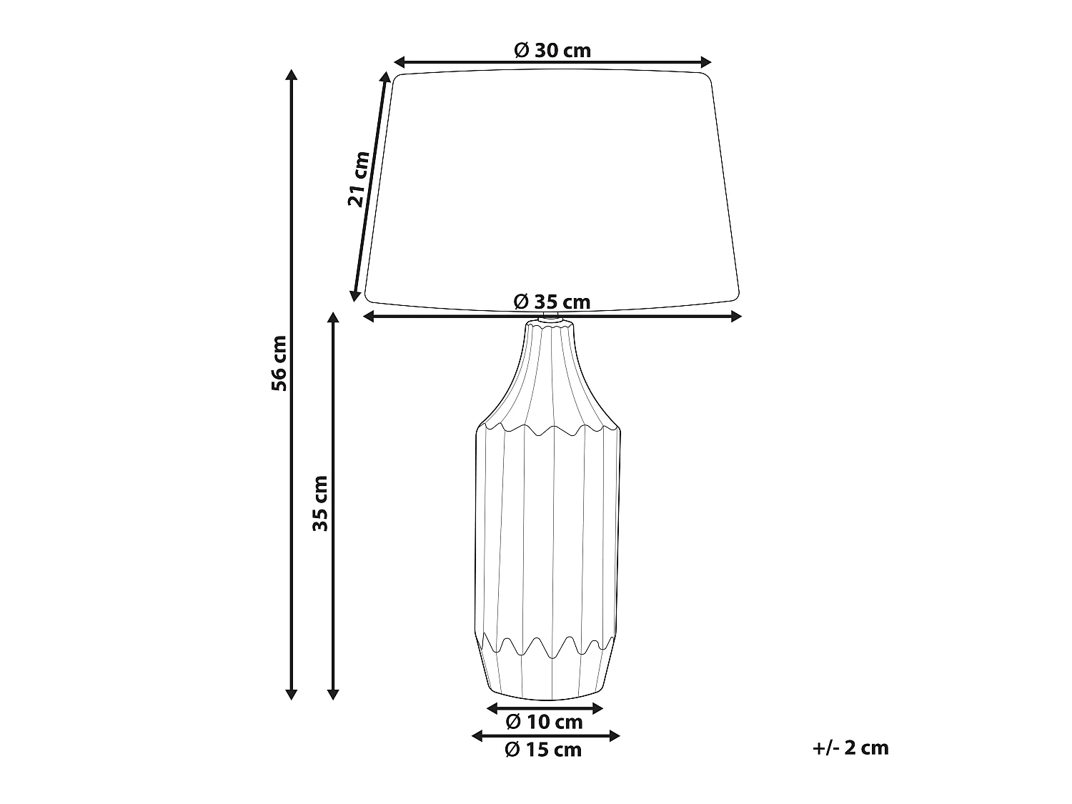 Tischlampe aus Keramik Fuß blau Lampenschirm hellgrau 56 cm Abava