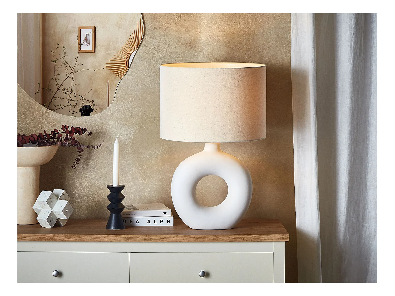 Lampa stołowa VENTA Ceramika Biały