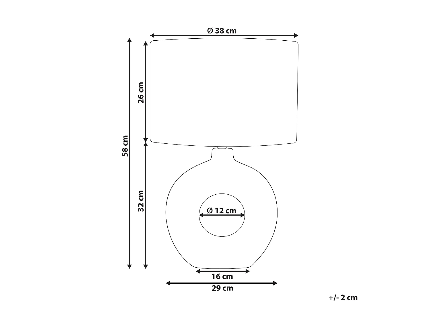 Lampa stołowa VENTA Ceramika Biały