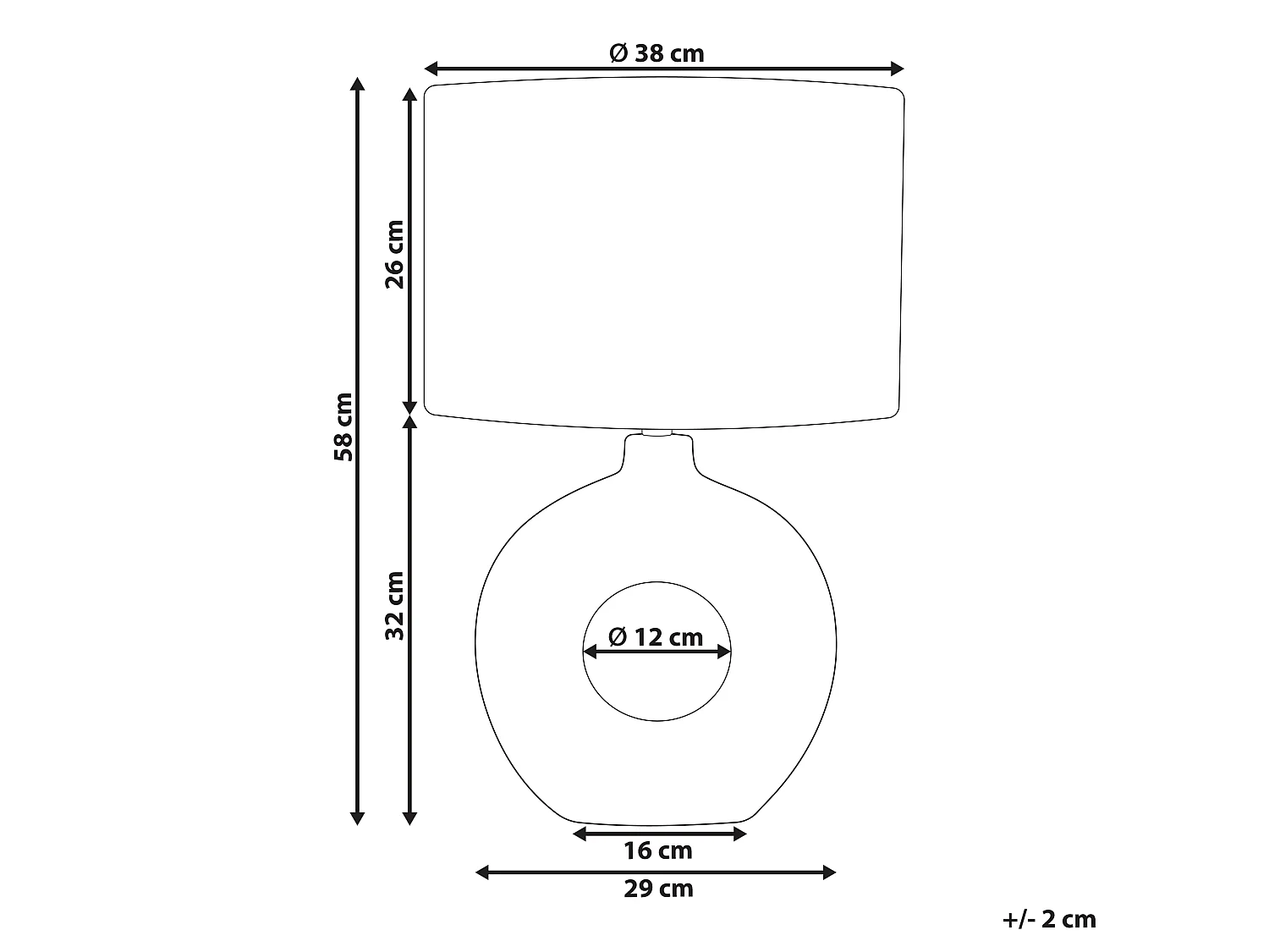 Candeeiro de mesa VENTA Cerâmica Branco