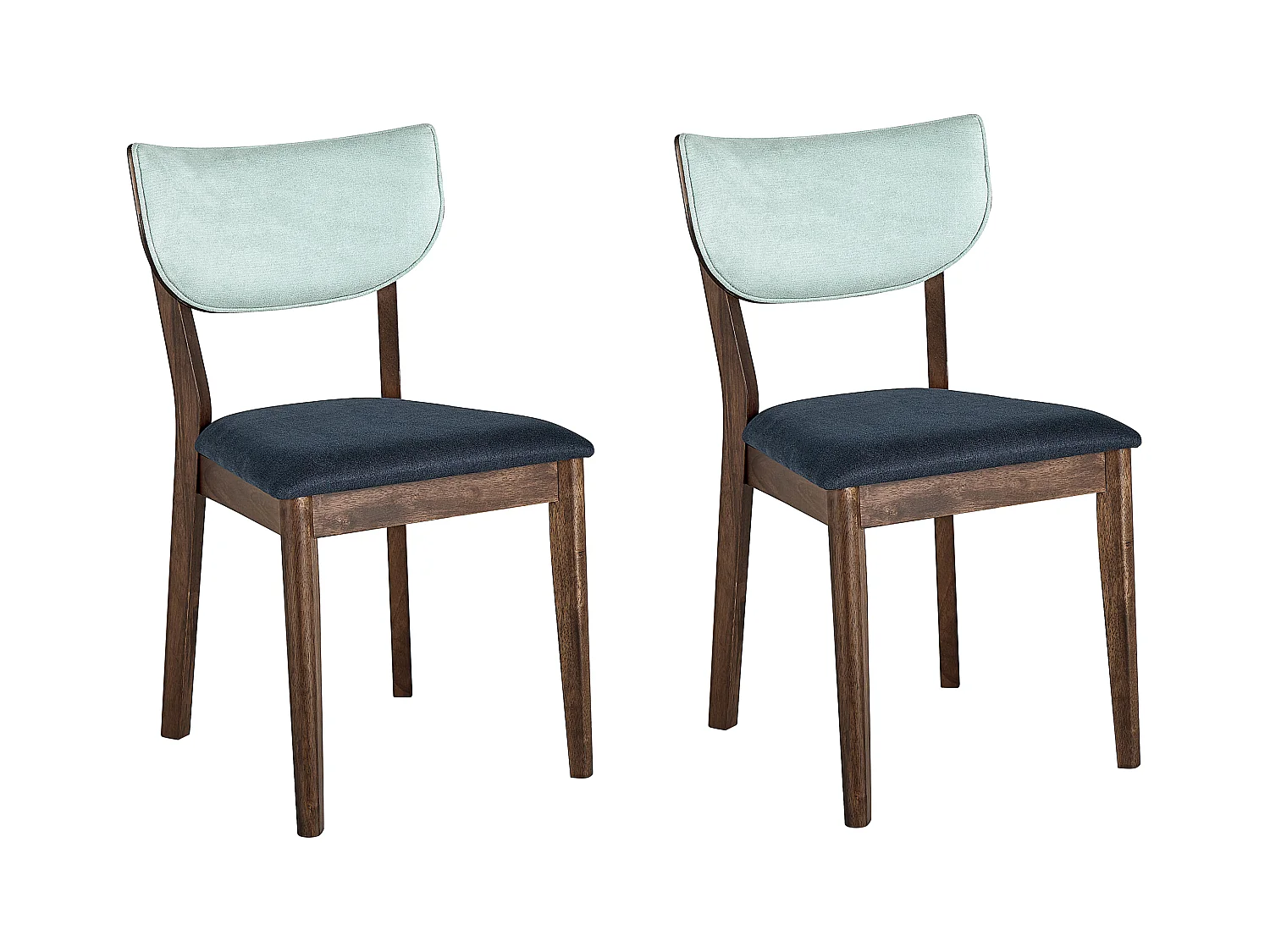 Lot de 2 chaises de salle à manger MOKA Bois Bleu foncé