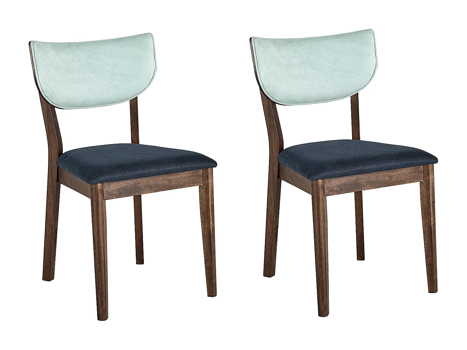 Lot de 2 chaises de salle à manger MOKA Bois Bleu foncé