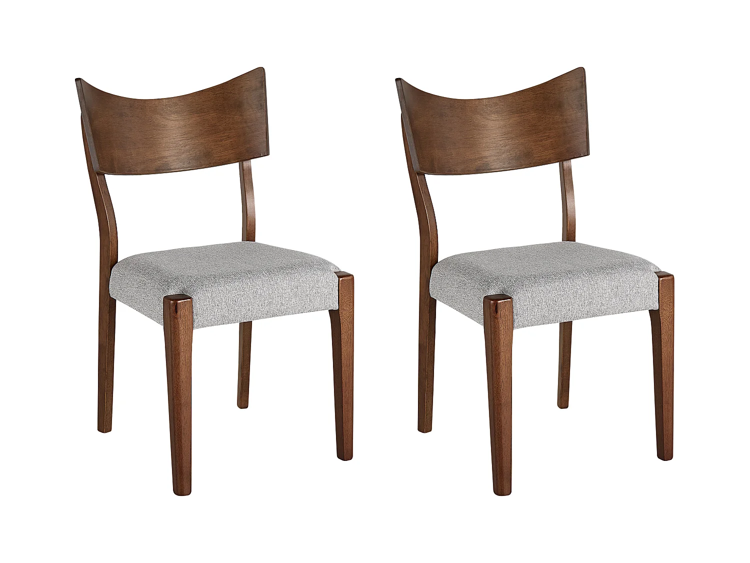 Set van 2 eetkamerstoelen EDEN Hout Lichtgrijs