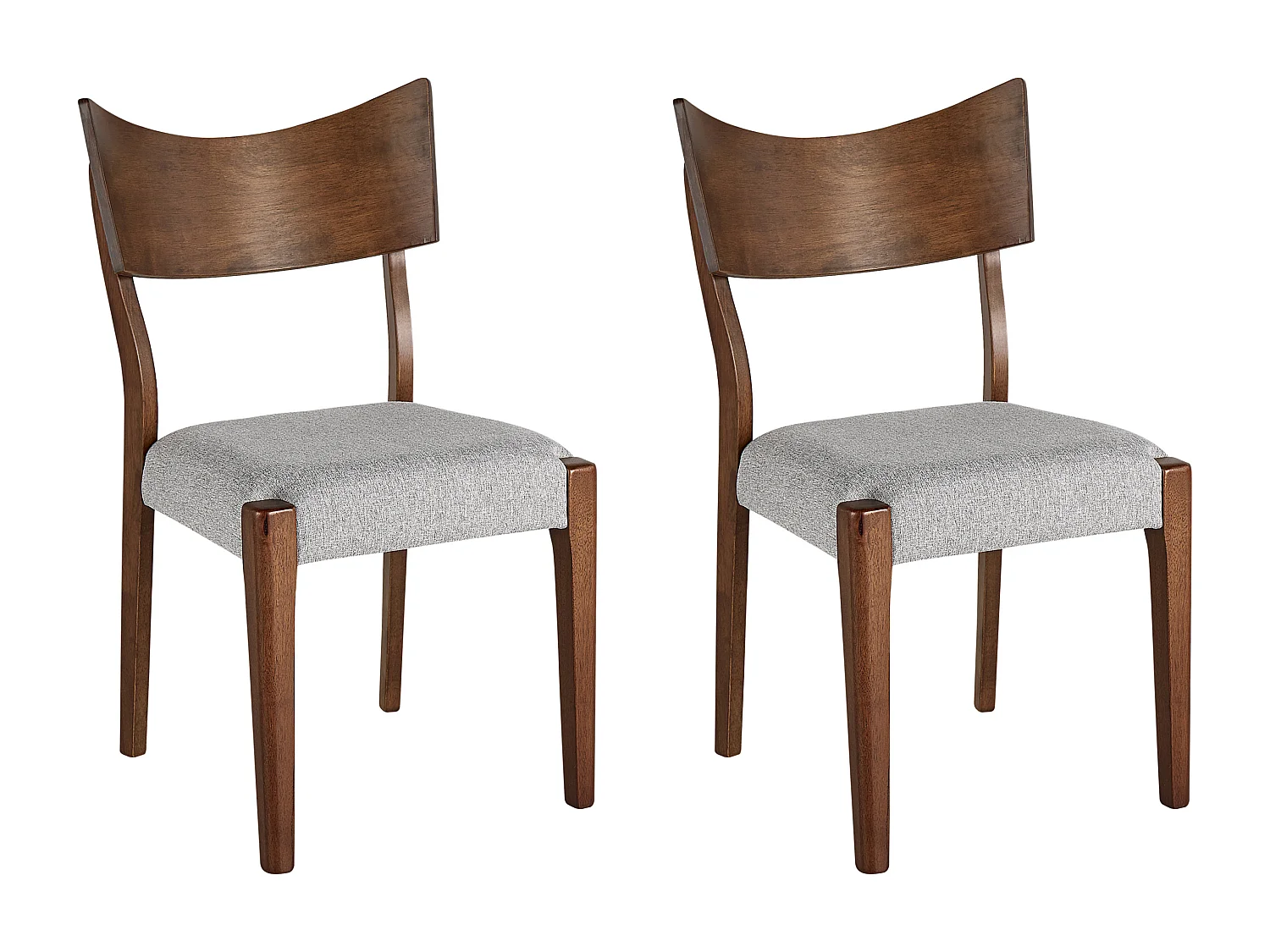 Esszimmerstuhl 2er Set Holzgestell dunkelbraun / grau Retro Design Eden