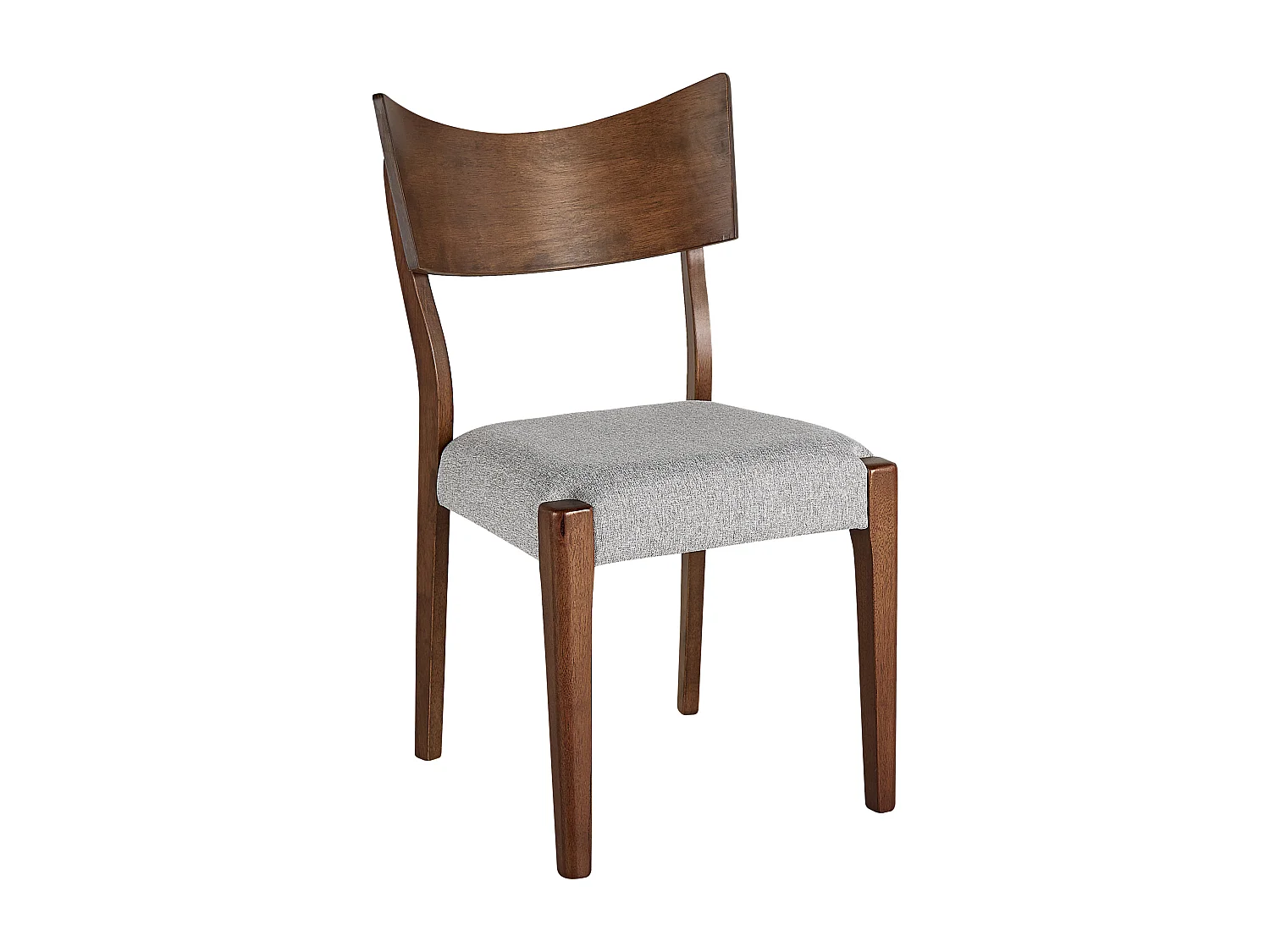 Esszimmerstuhl 2er Set Holzgestell dunkelbraun / grau Retro Design Eden