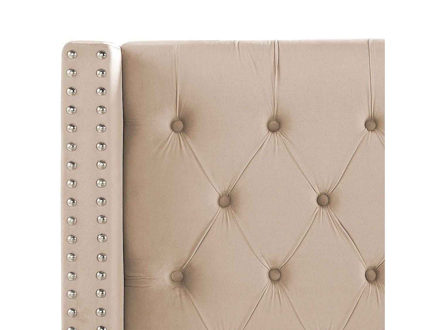 Lit avec sommier Velours LUBBON 160 x 200 cm Beige